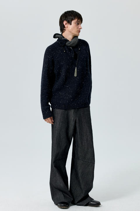 SIMPLE PROJECT KNOTTED NECK SWEATER