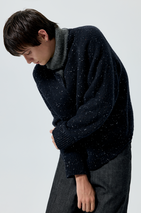 SIMPLE PROJECT KNOTTED NECK SWEATER