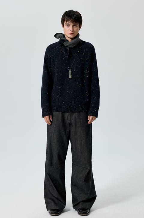 SIMPLE PROJECT KNOTTED NECK SWEATER