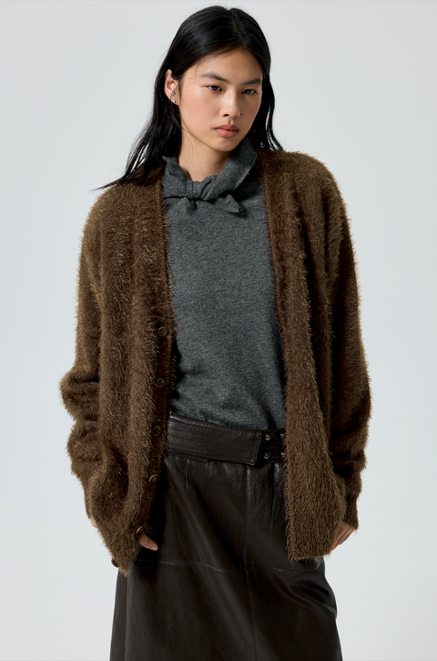 SIMPLE PROJECT BRUSHED STYLE CARDIGAN