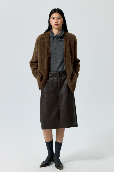 SIMPLE PROJECT BRUSHED STYLE CARDIGAN