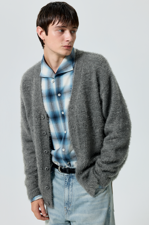 SIMPLE PROJECT BRUSHED STYLE CARDIGAN