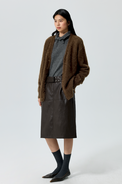 SIMPLE PROJECT BRUSHED STYLE CARDIGAN