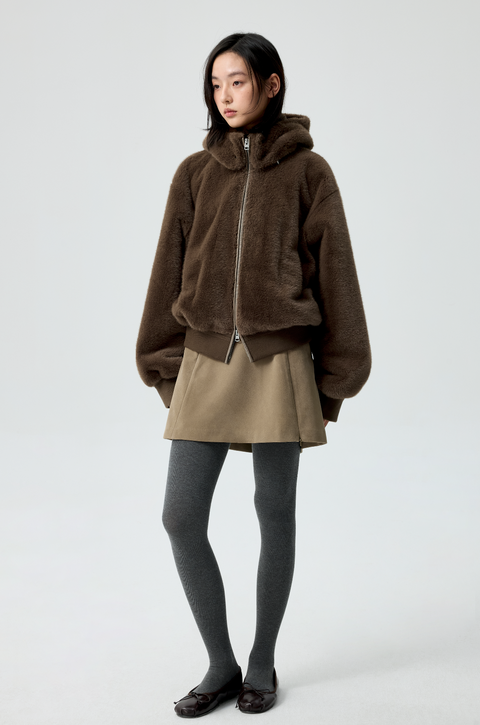 SIMPLE PROJECT DETACHABLE FUR COAT