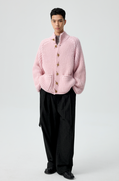 SIMPLE PROJECT HIGH-NECK CARDIGAN