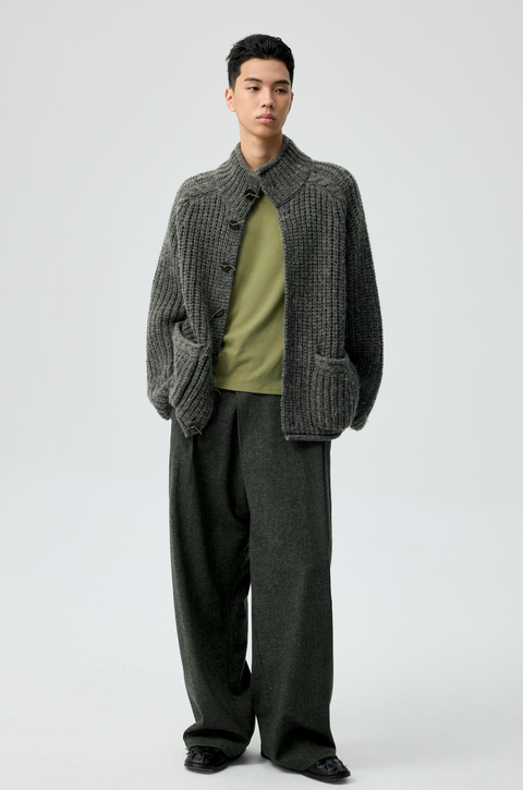 SIMPLE PROJECT HIGH-NECK CARDIGAN