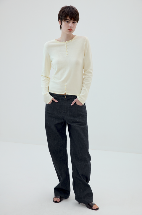 SIMPLE PROJECT BUTTONED FITTED TOP