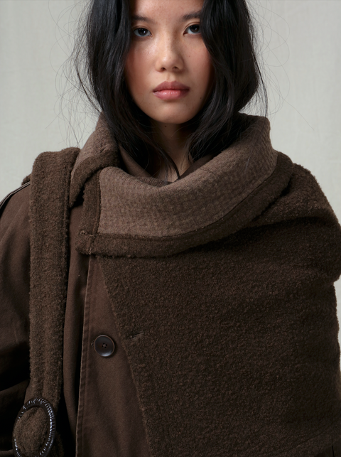 VAPOURBLUE WOOL SHAWL CAPE