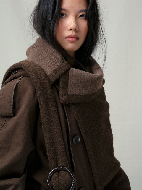 VAPOURBLUE WOOL SHAWL CAPE