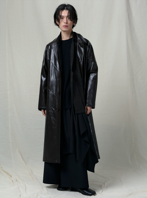 VAPOURBLUE LEATHER TRENCH COAT