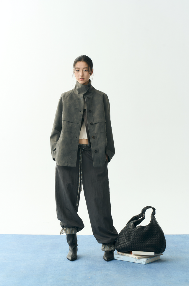 NULL NONE STAND COLLAR LEATHER JACKET – Remold Lab