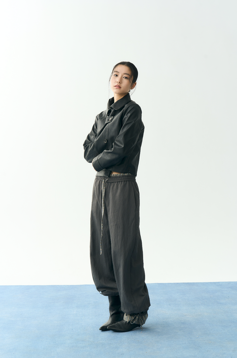 NULL NONE CROPPED SHORT LEATHER JACKET