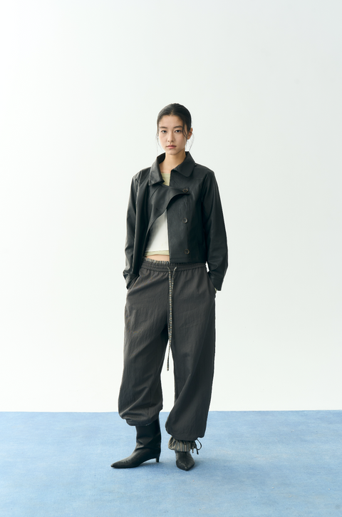 NULL NONE CROPPED SHORT LEATHER JACKET