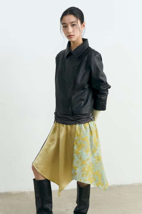 NULL NONE CROPPED SHORT LEATHER JACKET