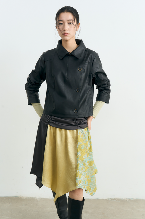 NULL NONE CROPPED SHORT LEATHER JACKET