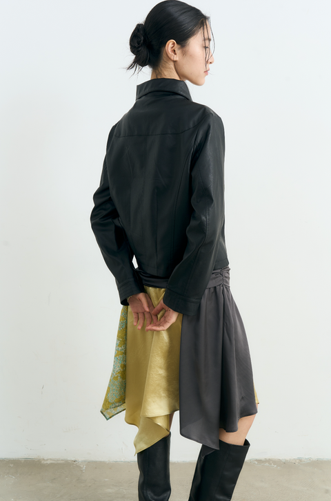 NULL NONE CROPPED SHORT LEATHER JACKET