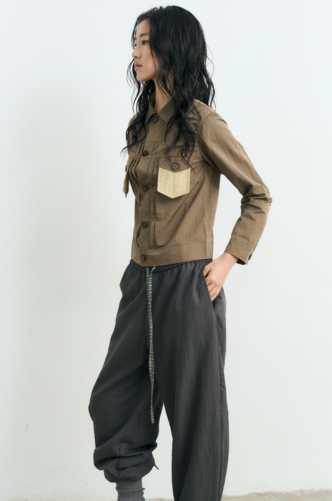 NULL NONE COLOR BLOCKED SHIRT JACKET