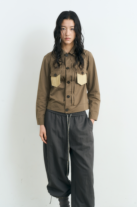 NULL NONE COLOR BLOCKED SHIRT JACKET