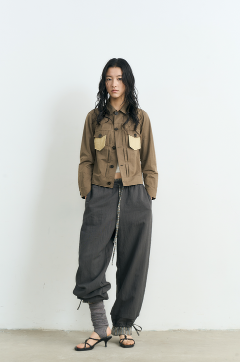 NULL NONE COLOR BLOCKED SHIRT JACKET