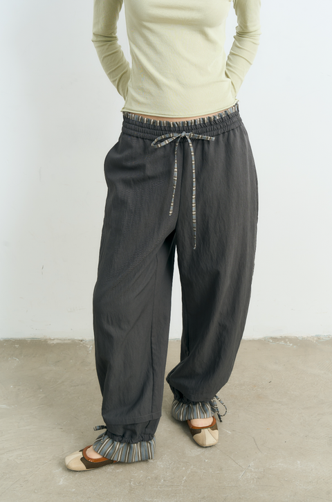 NULL NONE PATCHWORK DRAWSTRING PANTS