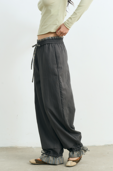 NULL NONE PATCHWORK DRAWSTRING PANTS