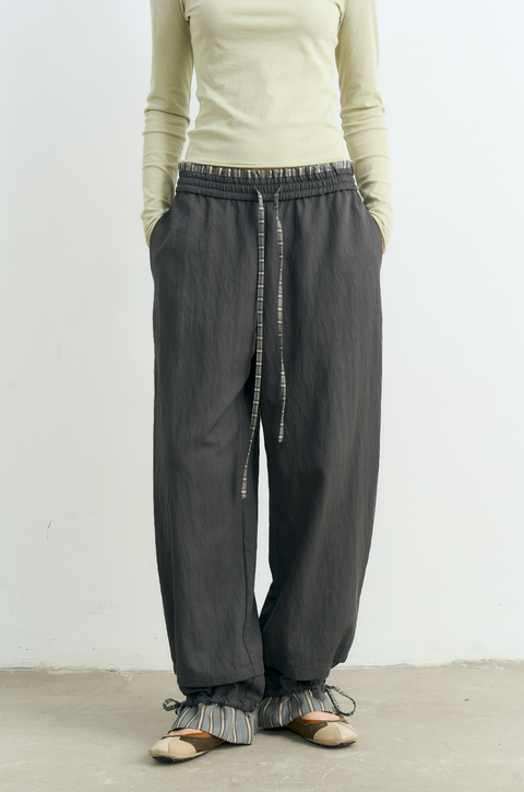 NULL NONE PATCHWORK DRAWSTRING PANTS