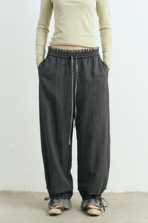 NULL NONE PATCHWORK DRAWSTRING PANTS