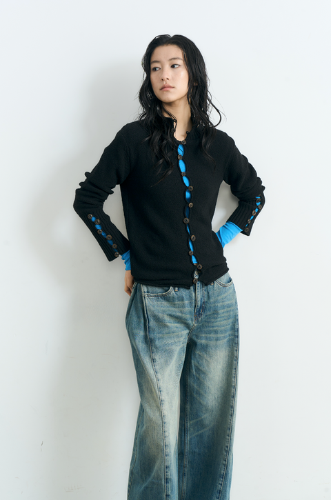NULL NONE HORN KNIT CARDIGAN