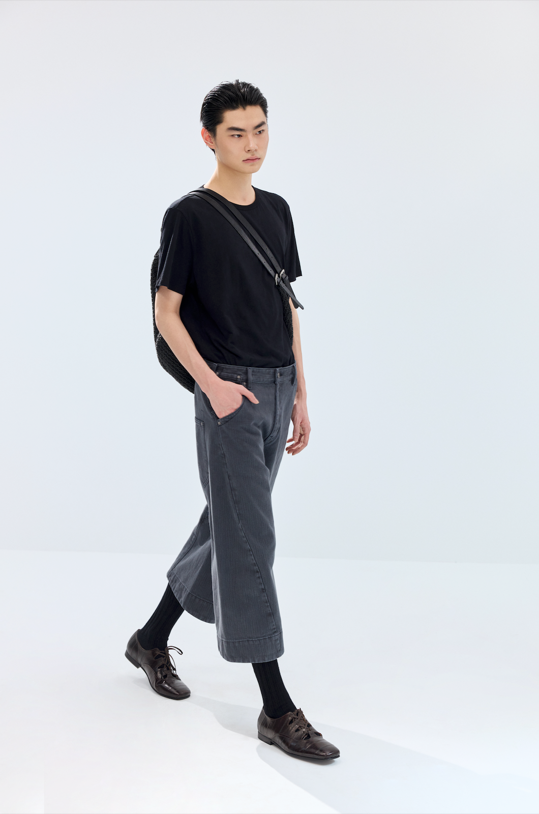Simple Project 2Way ブラック編み込み ショルダーバッグ SIMPLE