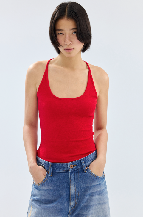 SIMPLE PROJECT U-NECK HALTER TOP