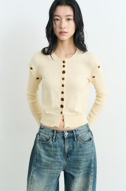 NULL NONE LAYERED KNIT CARDIGAN