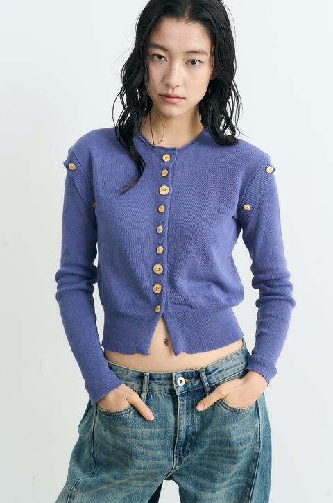 NULL NONE LAYERED KNIT CARDIGAN