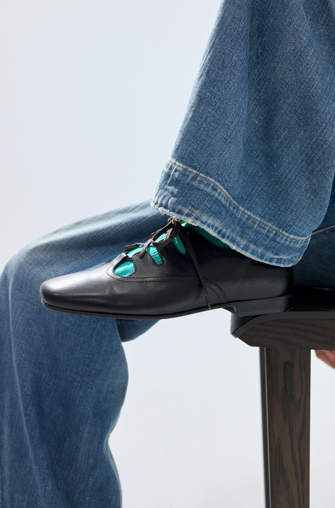 SIMPLE PROJECT BALLET LEATHER SHOES