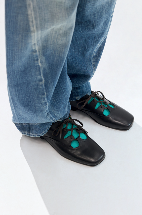 SIMPLE PROJECT BALLET LEATHER SHOES