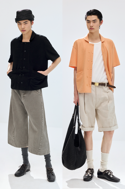 SIMPLE PROJECT TERRY DOUBLE-BREASTED SHIRT