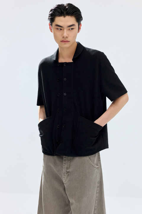 SIMPLE PROJECT TERRY DOUBLE-BREASTED SHIRT