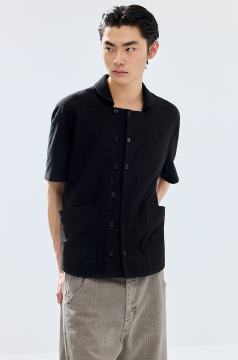 SIMPLE PROJECT TERRY DOUBLE-BREASTED SHIRT
