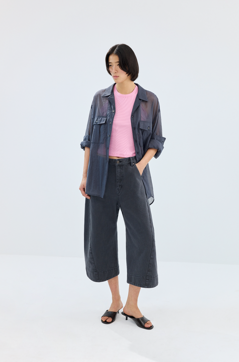 SIMPLE PROJECT OPEN COLLAR SHIRT