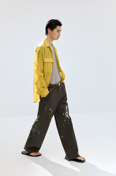 SIMPLE PROJECT OPEN COLLAR SHIRT