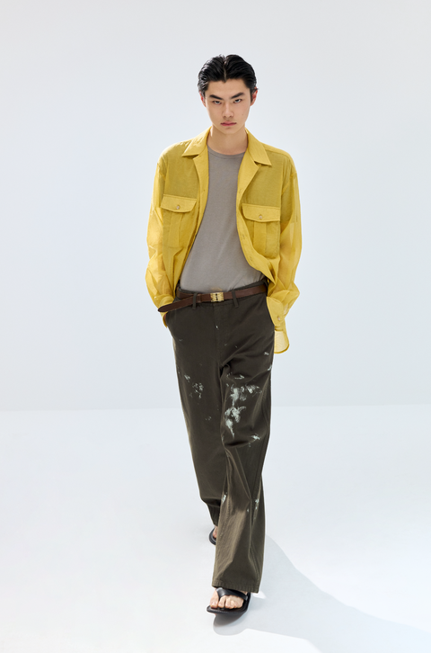SIMPLE PROJECT OPEN COLLAR SHIRT