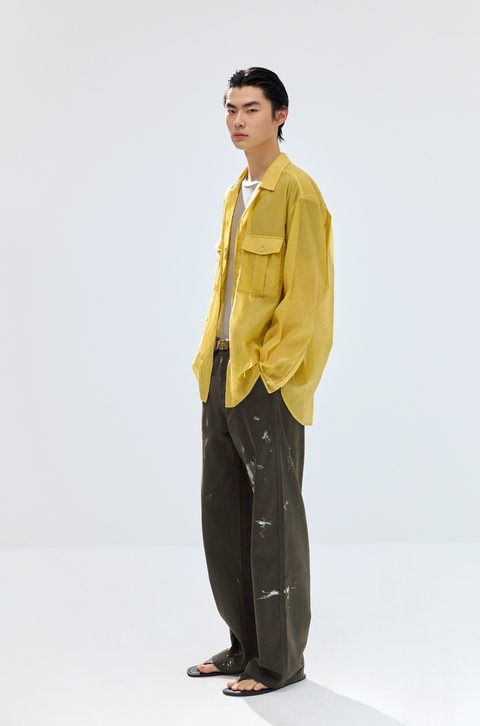 SIMPLE PROJECT OPEN COLLAR SHIRT