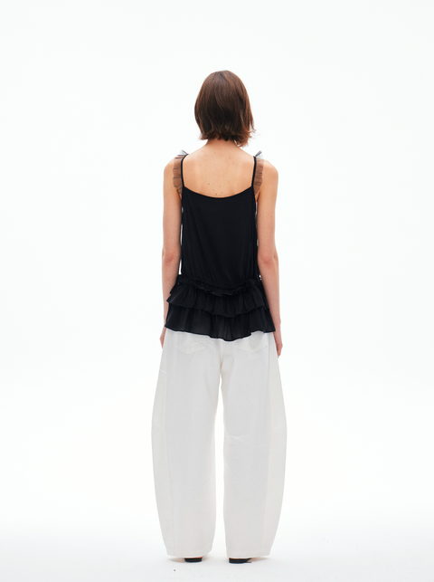 ROSE FOSSIL RUFFLED CAMISOLE