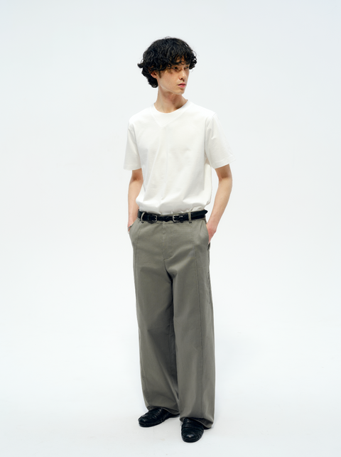 SAIRENSSEI TENCEL CURVED WIDE-LEG PANTS