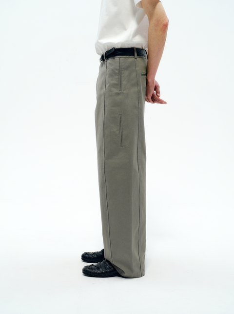 SAIRENSSEI TENCEL CURVED WIDE-LEG PANTS