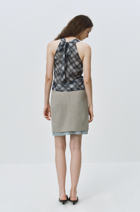 SIMPLE PROJECT BELTED PLEATED SKIRT