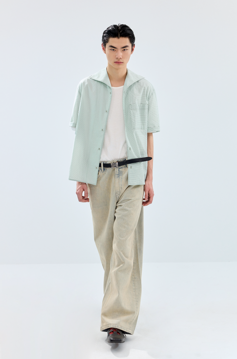 SIMPLE PROJECT KHAKI WASHED JEANS