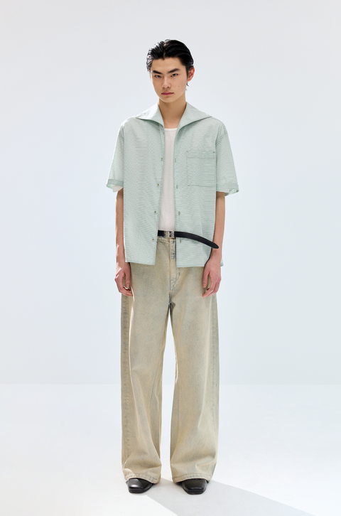 SIMPLE PROJECT KHAKI WASHED JEANS
