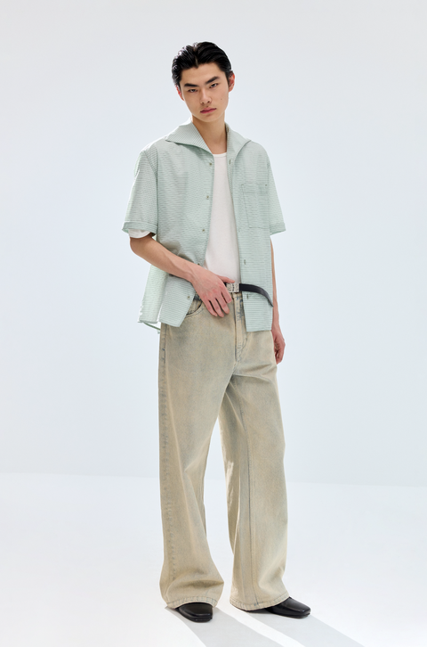 SIMPLE PROJECT KHAKI WASHED JEANS