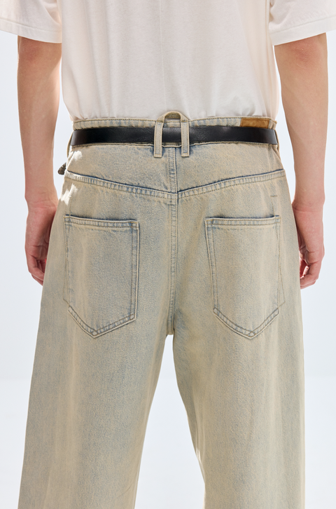 SIMPLE PROJECT KHAKI WASHED JEANS