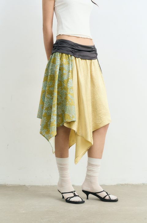 NULL NONE FLORAL PATCHWORK SKIRT